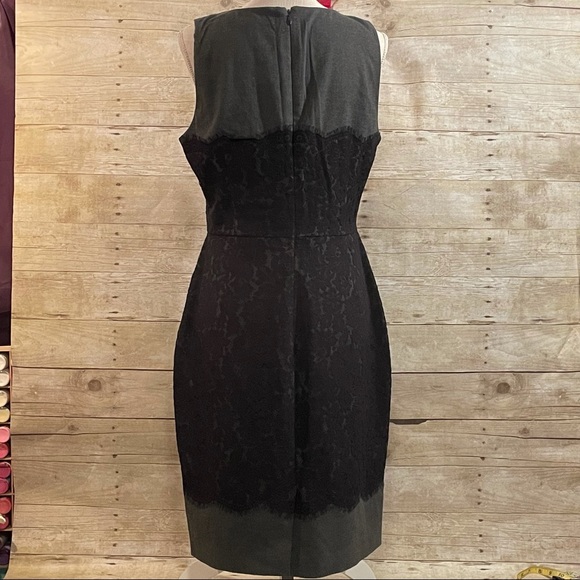 Host Pick!!! Banana Republic Dress Gray with Black Lace Overlay Size 12 - Picture 2 of 6